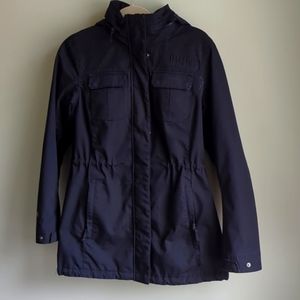 Firefly. Women's Aqua Base Hooded Coat. Black. Size Small.